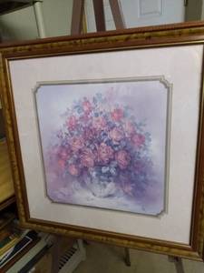 lot 4101 image: framed floral inches by 27 12 in by 27 and 12 in