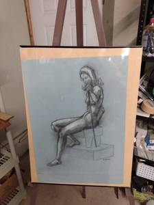 lot 4102 image: unframed nude by R. Hinton 16 inch by 22 in