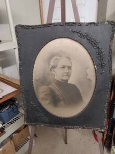 lot 4103 image: antique framed picture of a woman 21 12 in x 25 12 in