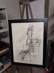 lot 4105 image: framed nude 21 inches by 27 in