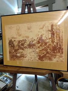 lot 4116 image: sepia print of soldiers 16 x 20