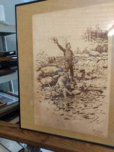 lot 4117 image: sepia print of minors 16 x 20
