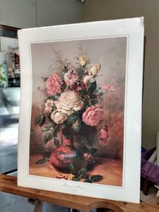 lot 4129 image: bouquet of roses by C. Schabelitz 18 in wide 24 in tall