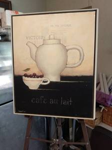 lot 4133 image: framed Emily Adams Cafe au lait 18 in by 21 in
