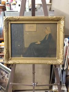 lot 4139 image: vintage framed picture of whistlers mother 14 and a half inches wide 12 inches tall