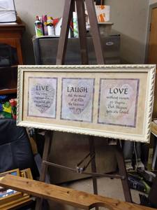 lot 4150 image: live laugh love picture 21 and a half inches wide 10 and a half inches tall