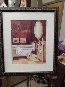 lot 4156 image: framed picture bathroom decor 12 and a half inches wide 14 and a half inches tall