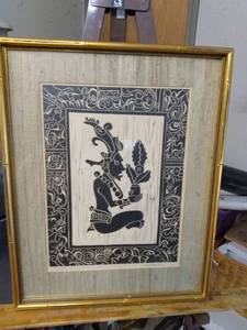 lot 4168 image: framed print of maize God 14 12 in wide 17 and 12 in tall