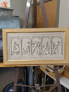lot 4170 image: vintage framed print Roman times 19 in wide 10 and a half inches tall