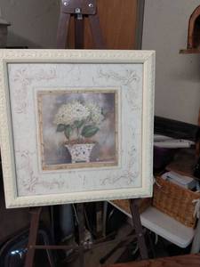 lot 4171 image: framed print of potted flowers by Kathryn White16 and a half inches wide 16 and 12 in tall