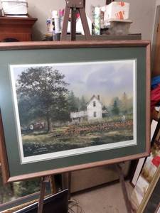 lot 4193 image: beautiful framed signed and numbered artist print called precious memories by j Webb number 3650 34 and 12 in wide 20 in tall