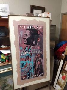 lot 4195 image: framed poster called visions of the people 20 and 12 in wide 34 and 12 in tall