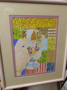lot 4199 image: framed watercolor by Janice Atkins 1988 19 in wide 23 in tall