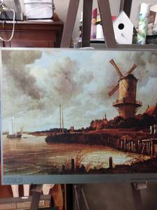 lot 4212 image: Print by Jacob Van Ruisdael of Wijks Mill at Duurstede 18 in wide by 15 in tall
