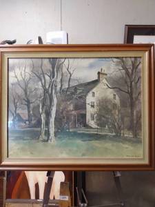 lot 4224 image: Framed print of a vintage home by Ranulph Bye 28 and 12 in wide 22 in tall