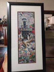 lot 4225 image: framed print called Le Closerie by Guy Begin 15 and 12 in wide 29 and 12 in tall