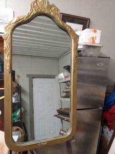 lot 4226 image: beautiful antique ornate framed mirror 14 in wide 27 in tall