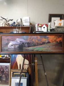 lot 4232 image: beautifully framed canvas art of mill 47 in Long 15 in tall