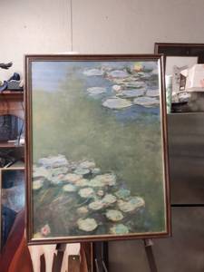 lot 4235 image: framed print of lily pads on the pond 19 and 12 in wide 25 in tall