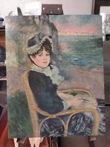 lot 4238 image: Unframed print by Pierre Auguste Renoir called by the seashore 16 inches wide 20 inches tall