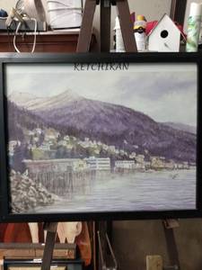 lot 4239 image: framed print of ketchikon 20 inches wide 16 in tall