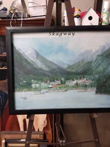 lot 4241 image: framed print of skagway 20 in wide 15 in tall