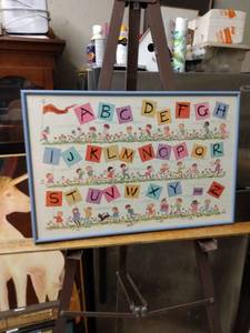 lot 4254 image: framed print of the alphabet 18 in wide 12 in tall
