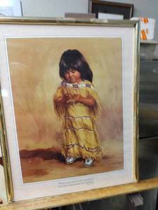 lot 4256 image: print of native American child 16 in wide 20 in tall