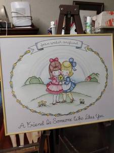 lot 4262 image: framed print called a friend is someone who likes you 20 in wide 16 in tall