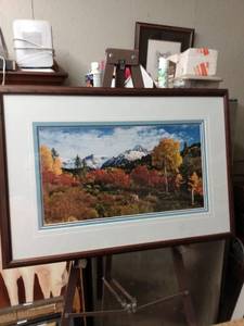 lot 4264 image: framed picture signed and number 26950 by Haget 25 and 12 in wide 17 and 12 in tall