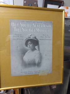 lot 4267 image: framed antique music 16 and 12 in wide 19 12 in tall
