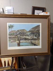 lot 4271 image: framed print signed and numbered called downtown goodland Marco Island Florida number 96  350 by valley 26 and 12 in wide 20 and 12 in tall