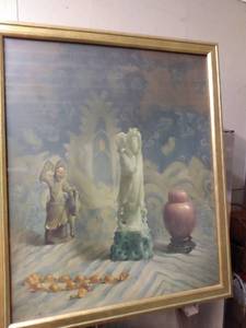 lot 4272 image: framed print called Jade and China by Molly Guion 22 and 12 in wide by 26 12 in tall