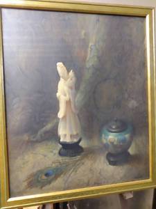 lot 4273 image: framed print called Rose goddess by Molly Guion 22 and 12 in wide 26 and 12 in tall