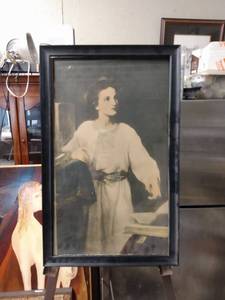 lot 4286 image: framed antique print needs backing fixed 13 and 12 in wide 21 and 12 in tall