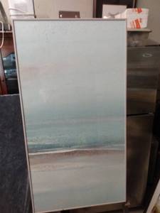 lot 4312 image: 2 framed pictures of the seashore 18 and 14 in wide 34 in tall