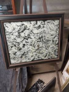 lot 4319 image: framed Jackson Pollock print called greyed rainbow 24 in wide 20 in tall