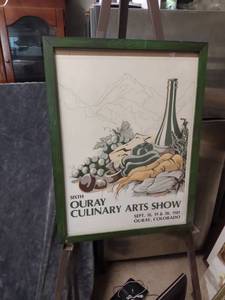 lot 4320 image: framed poster of 6th Ouray culinary art show 18 12 in wide 24 and 12 in tall