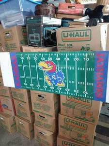 lot 4322 image: picture of Kansas jayhawks football field lines on hard plastic 58 in wide 18 in tall has one bad corner