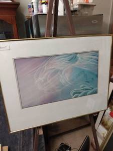 lot 4330 image: framed print called light by William Bill rabbit 30 in wide 23 in tall