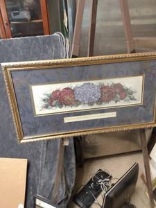 lot 4337 image: framed print of flowers with the same Christ is the head of this house the unseen guest in every room 29 in wide 16 in tall