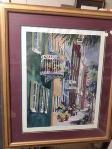 lot 4357 image: framed print called rainbow balconies North 29 in wide 34 in tall