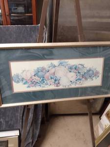 lot 4364 image: framed print of fruit signed 32 in wide 16 in tall