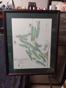 lot 4365 image: framed drawing of Hillcrest country club Kansas City 26 in wide 32 in tall