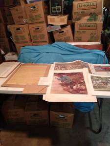 lot 4413 image: 6 pieces of flat art