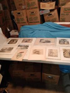 lot 4417 image: 10 pieces of flat art
