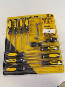 lot 58 image: Stanley 20 pc screwdriver set, NIB