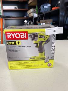 lot 68 image: Ryobi 18 volt cordless impact driver NIB no charger or Battery