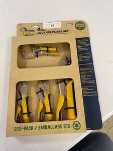 lot 85 image: Tool tech 4 pc Locking pliers set- NEW
