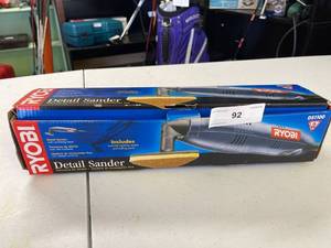 lot 92 image: ryobi detail sander in box, used once